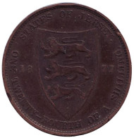 Монета 1/24 шиллинга. 1877 год, Джерси. Монета 1/24 шиллинга. 1877 год, Джерси.
