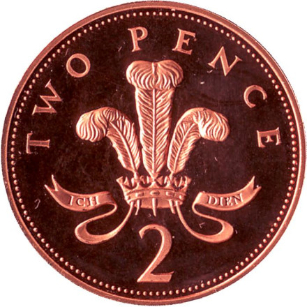 Монета 2 пенса. 1998 год, Великобритания. Proof.