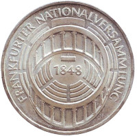 125 лет со дня открытия Национального Собрания. Монета 5 марок. 1973 год, ФРГ.