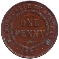 Монета 1 пенни. 1927 год, Австралия. 