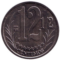 Монета 12 ½ сентимо. 2007 год, Венесуэла.