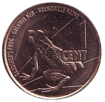 Монета 1 цент. 2016 год, Сейшельские острова. Лягушка Гардинера.
