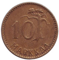 Монета 10 марок. 1954 год, Финляндия.