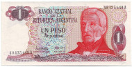 Банкнота 1 песо. 1983-1984 гг., Аргентина. P-311a(1). Банкнота 1 песо. 1983-1984 гг., Аргентина. P-311a(1).