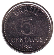 Монета 5 сентаво. 1986 год, Бразилия. Монета 5 сентаво. 1986 год, Бразилия.