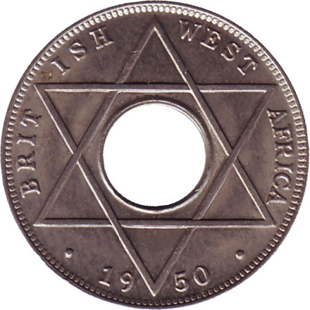Монета 1/10 пенни. 1950 год (KN), Британская Западная Африка.