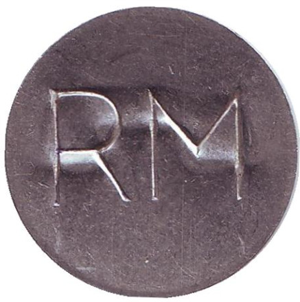 "RM". Телефонный жетон, Молдавия. (Тип 2 - тонкий шрифт).