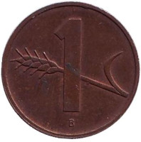 Монета 1 раппен. 1989 год, Швейцария. 
