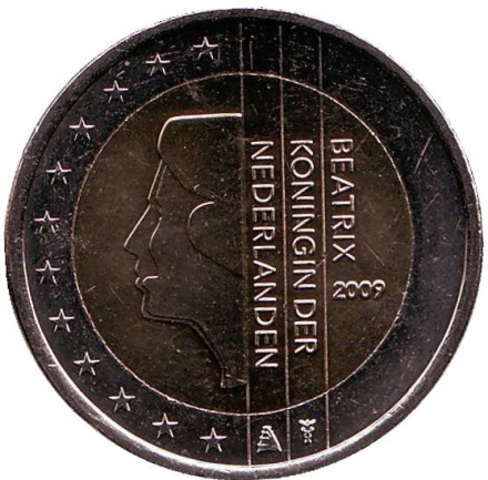 Монета 2 евро. 2009 год, Нидерланды.