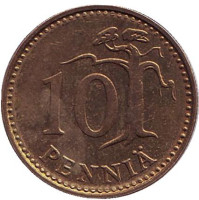 Монета 10 пенни. 1982 год, Финляндия. 
