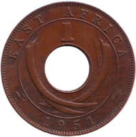 Монета 1 цент. 1951 год (KN), Восточная Африка. 