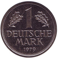 Монета 1 марка. 1979 год (J), ФРГ.