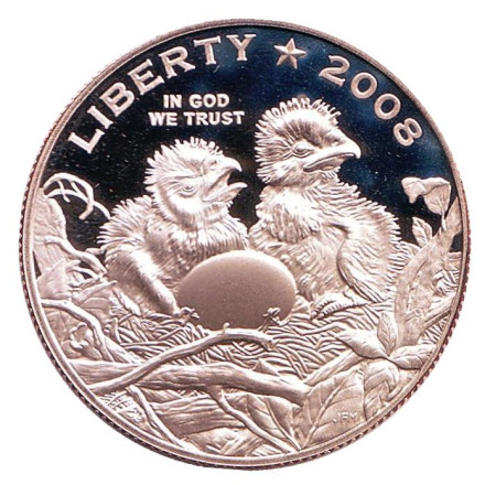 Монета 50 центов. 2008 год (S), США. Белоголовый орлан.