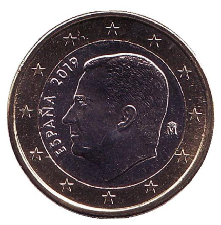 Монета 1 евро. 2019 год, Испания.