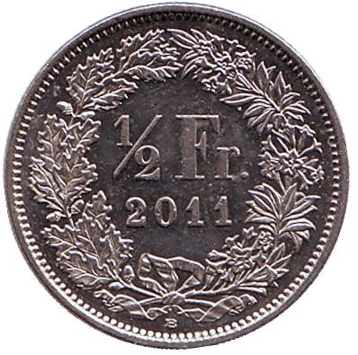 Монета 1/2 франка. 2011 год, Швейцария.