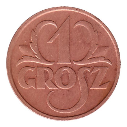 Монета 1 грош. 1935 год, Польша.