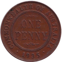 Монета 1 пенни. 1935 год, Австралия. 