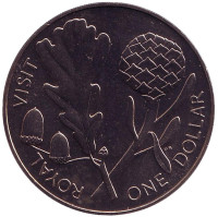 Королевский визит. Монета 1 доллар. 1981 год, Новая Зеландия.