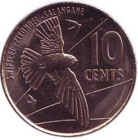 Сейшельская ласточка. Монета 10 центов. 2016 год, Сейшельские острова.