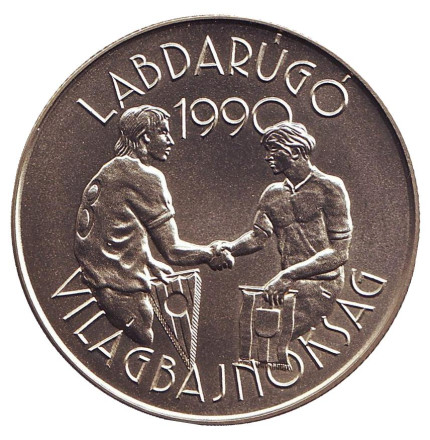 Монета 100 форинтов. 1989 год, Венгрия. Чемпионат мира по футболу 1990, Италия.