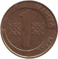 Монета 1 марка. 1994 год, Финляндия.