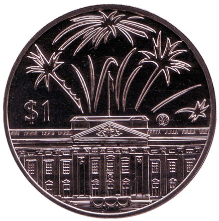 Монета 1 доллар. 2002 год, Восточно-Карибские государства. 50 лет правлению Королевы Елизаветы II. Салют.