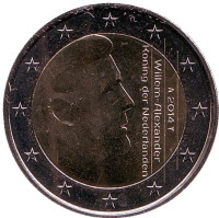 Монета 2 евро. 2014 год, Нидерланды.