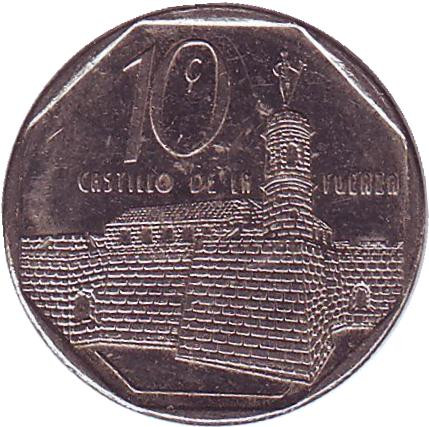 Монета 10 сентаво. 2002 год, Куба. Крепость Реаль-Фуэрса. (Замок королевской мощи).
