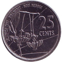 Медузагина. (Кустарник). Монета 25 центов. 2016 год, Сейшельские острова.