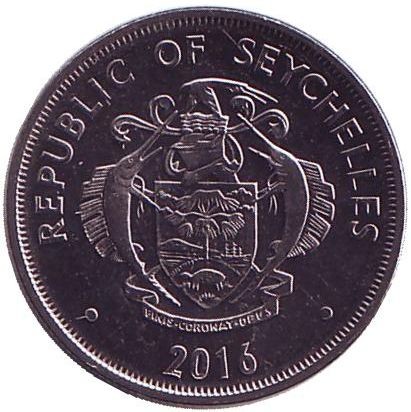 Монета 25 центов. 2016 год, Сейшельские острова. Медузагина. (Кустарник). Монета 25 центов. 2016 год, Сейшельские острова. Медузагина. (Кустарник).