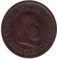 Монета 5 рейсов. 1893 год, Португалия. Монета 5 рейсов. 1893 год, Португалия.