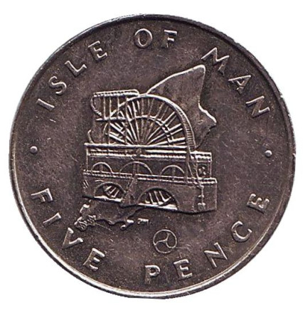 Монета 5 пенсов. 1979 год, Остров Мэн. (Отметка: "AA") Колесо Лакси.