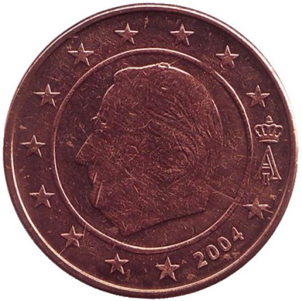 Монета 2 цента. 2004 год, Бельгия.
