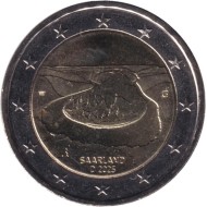Монета 2 евро. 2025 год (G), Германия. Сааршляйфе. Саар. Монета 2 евро. 2025 год (G), Германия. Сааршляйфе. Саар.