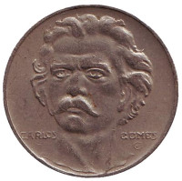 Антонио Карлос Гомес. Лира. Монета 300 рейсов. 1937 год, Бразилия.