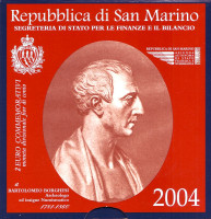 Бартоломео Боргези. Монета 2 евро. 2004 год, Сан-Марино. (в буклете)
