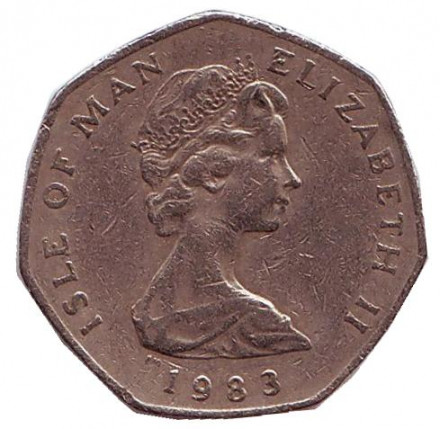 Монета 20 пенсов. 1983 год, Остров Мэн. Средневековая скандинавская история. Монета 20 пенсов. 1983 год, Остров Мэн. Средневековая скандинавская история.