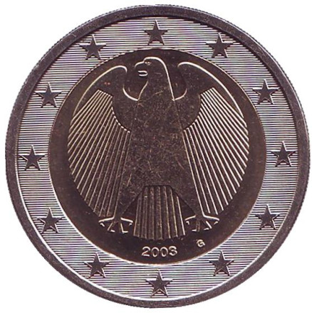 Монета 2 евро. 2003 год (G), Германия.