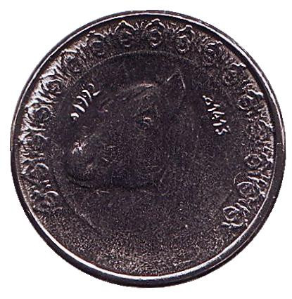 Монета 1/2 динара. 1992 год, Алжир. Лошадь.