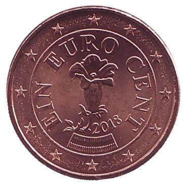 Монета 1 цент. 2018 год, Австрия.