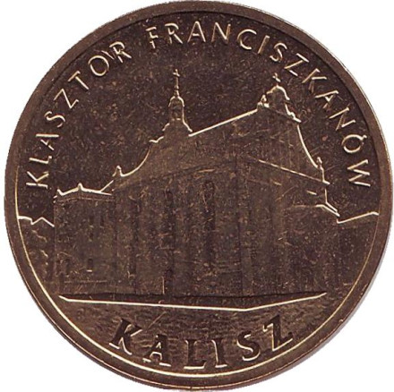 Монета 2 злотых, 2011 год, Польша. Калиш. Фрaнцискaнский мoнaстырь.