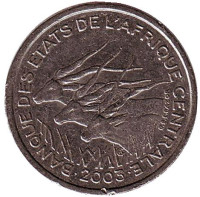 Африканские антилопы. (Западные канны). Монета 50 франков. 2003 год, Центральные Африканские штаты. 