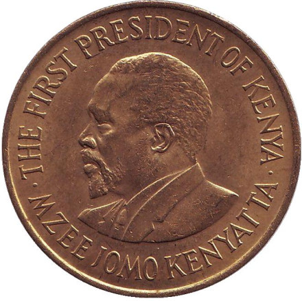 Монета 10 центов. 1977 год, Кения. Монета 10 центов. 1977 год, Кения.