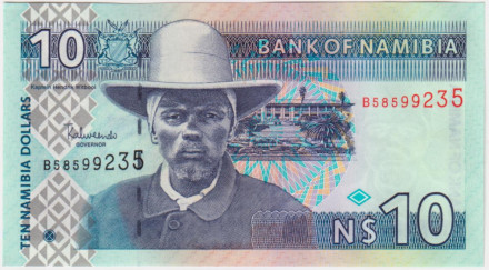 Банкнота 10 долларов. 2001 год, Намибия. P-4bB.