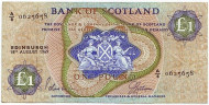 Банкнота 1 фунт. 1969 год, Шотландия. Банкнота 1 фунт. 1969 год, Шотландия.
