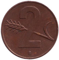 Монета 2 раппена. 1958 год, Швейцария. Монета 2 раппена. 1958 год, Швейцария.