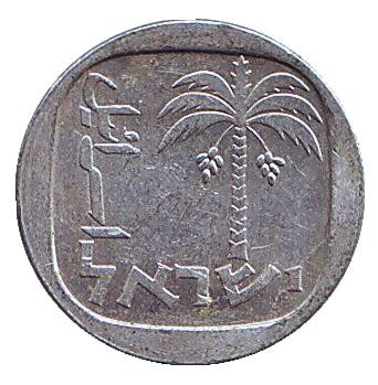 Монета 1 новая агора. 1980 год, Израиль. Новый тип. Пальма.