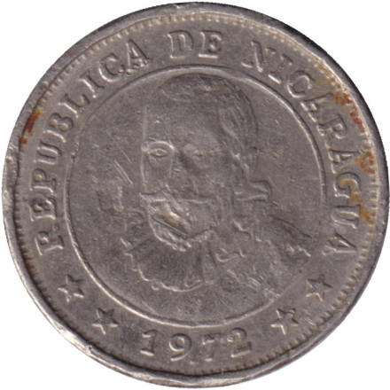 Монета 5 сентаво. 1972 год, Никарагуа. (Магнитная).