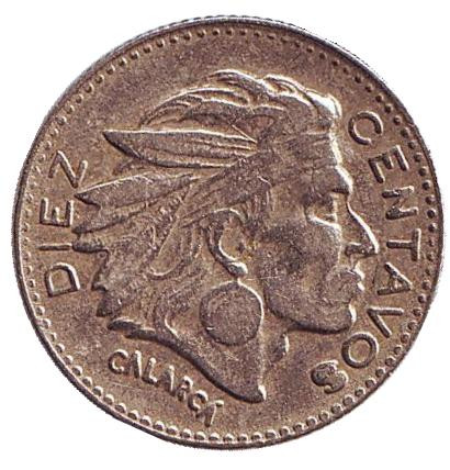 Монета 10 сентаво. 1959 год, Колумбия. Вождь Каларка.