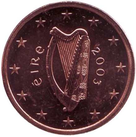 Монета 1 цент. 2003 год, Ирландия.